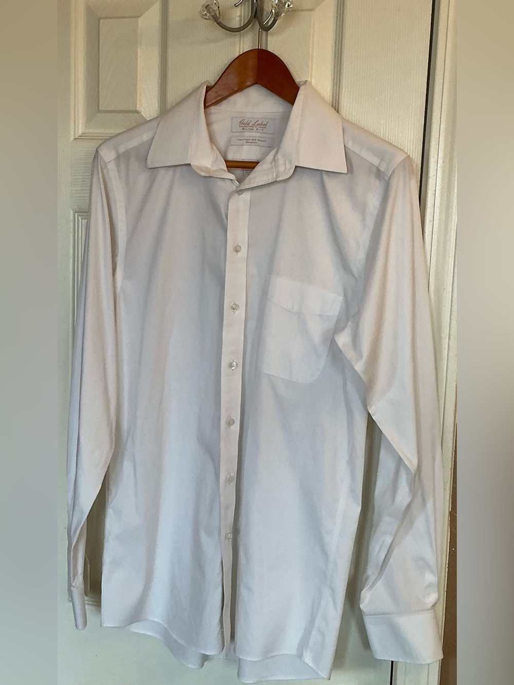 Roundtree & Yorke Gold Label Long Sleeve Dress Shirt White Size 15.5 34in